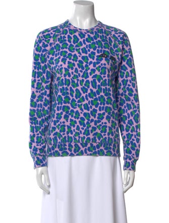 Clare V. Animal Print Crew Neck Sweatshirt