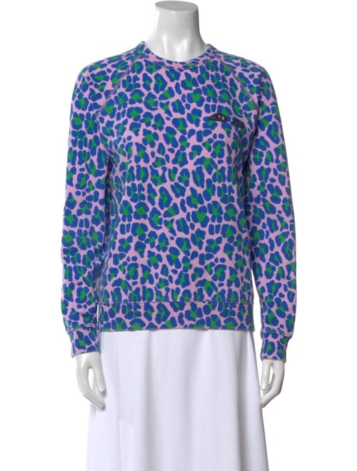 Clare V. Animal Print Crew Neck Sweatshirt