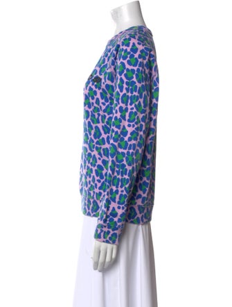 Clare V. Animal Print Crew Neck Sweatshirt