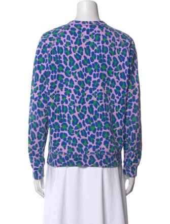 Clare V. Animal Print Crew Neck Sweatshirt