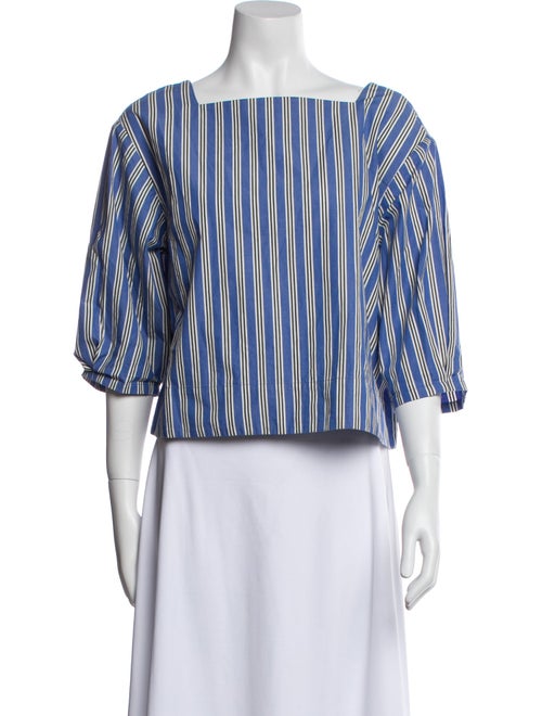 Clare V. Striped Square Neckline Crop Top