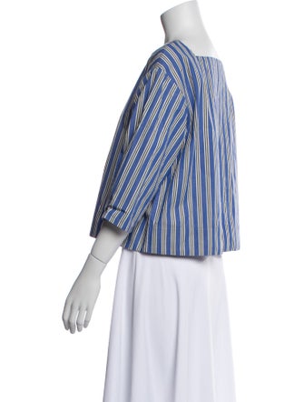 Clare V. Striped Square Neckline Crop Top