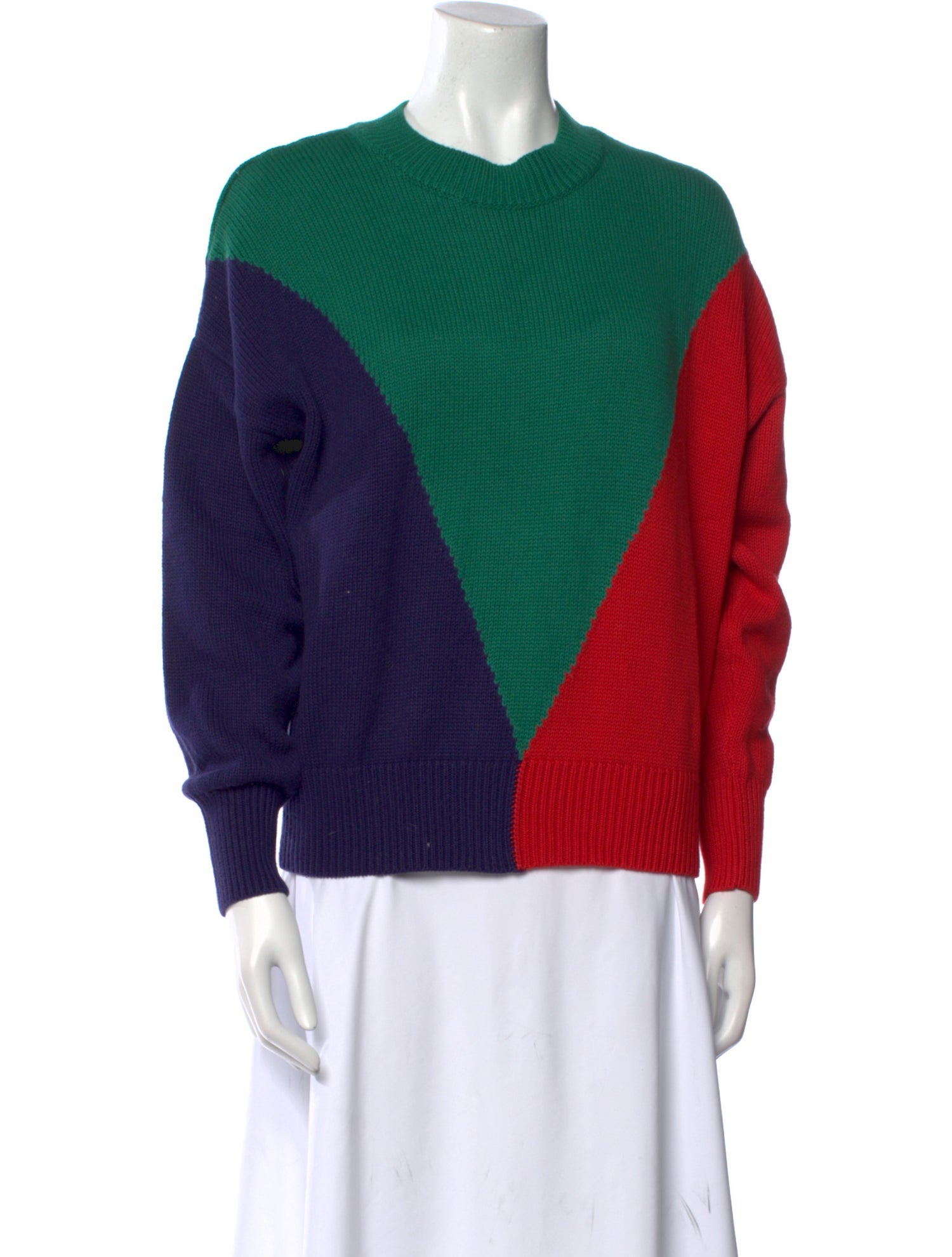Clare V. Colorblock Pattern Crew Neck Sweater w/ Tags
