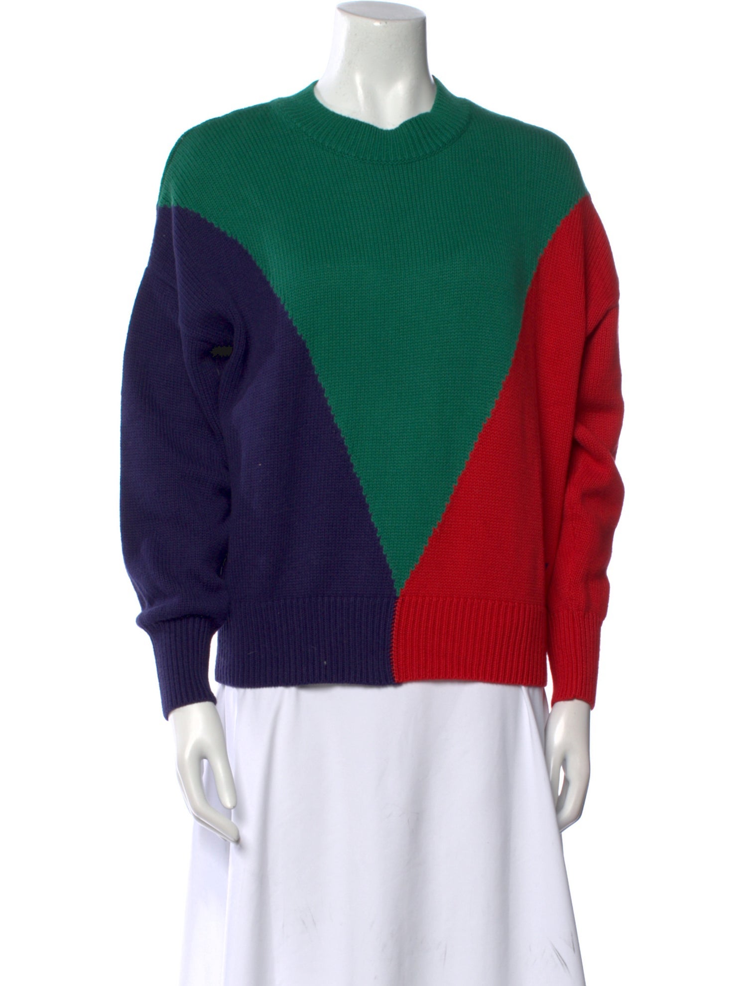 Clare V. Colorblock Pattern Crew Neck Sweater w/ Tags