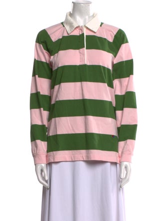 Clare V. Striped Long Sleeve Polo