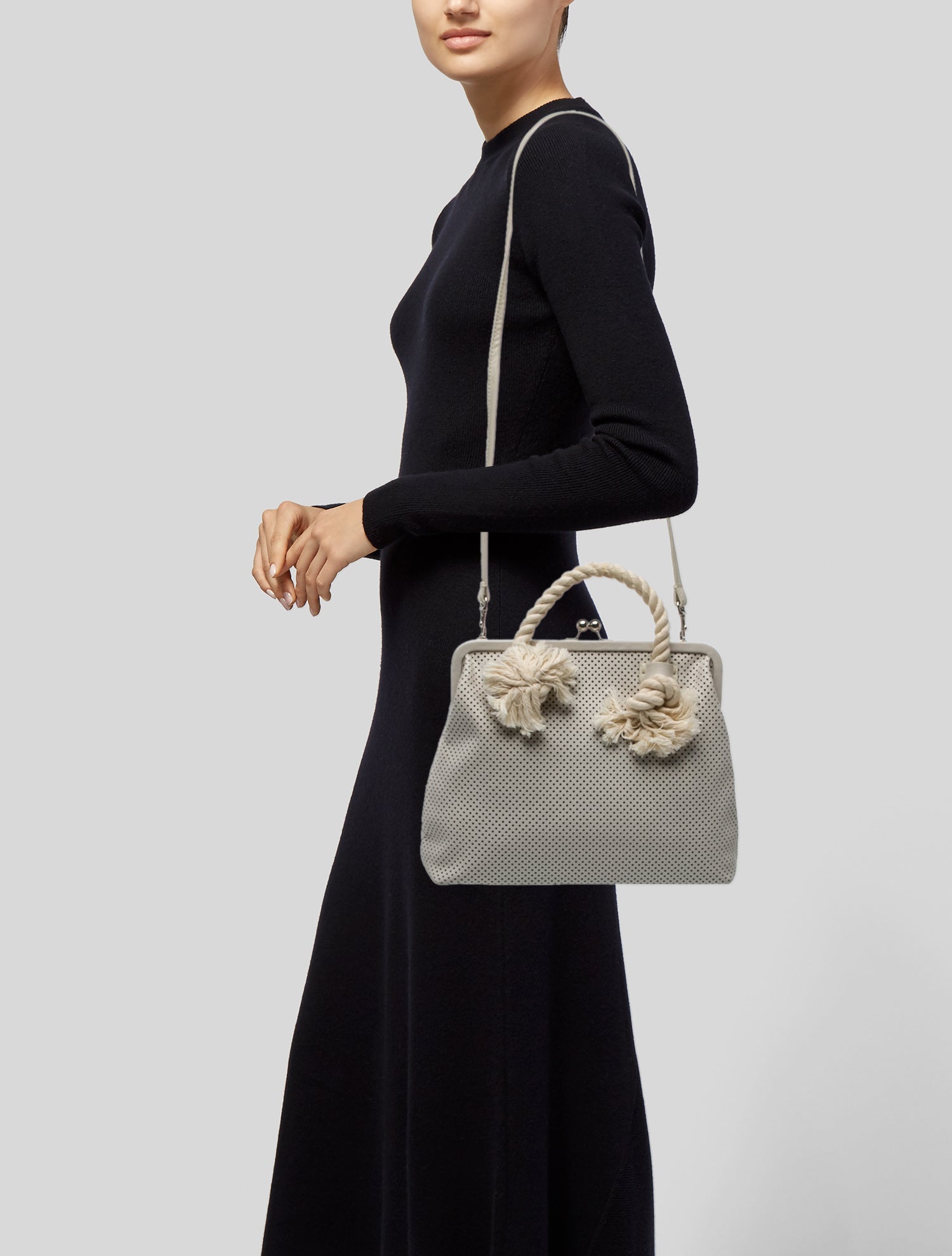 Clare V. Leather Top Handle Bag