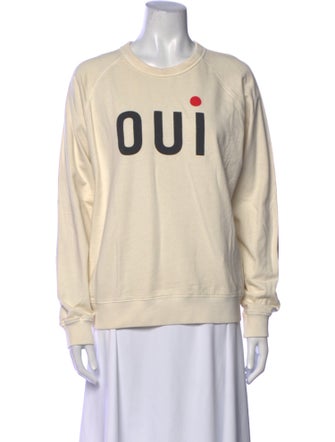 Clare V. Graphic Print Crew Neck Sweatshirt