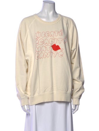 Clare V. Graphic Print Crew Neck Sweatshirt