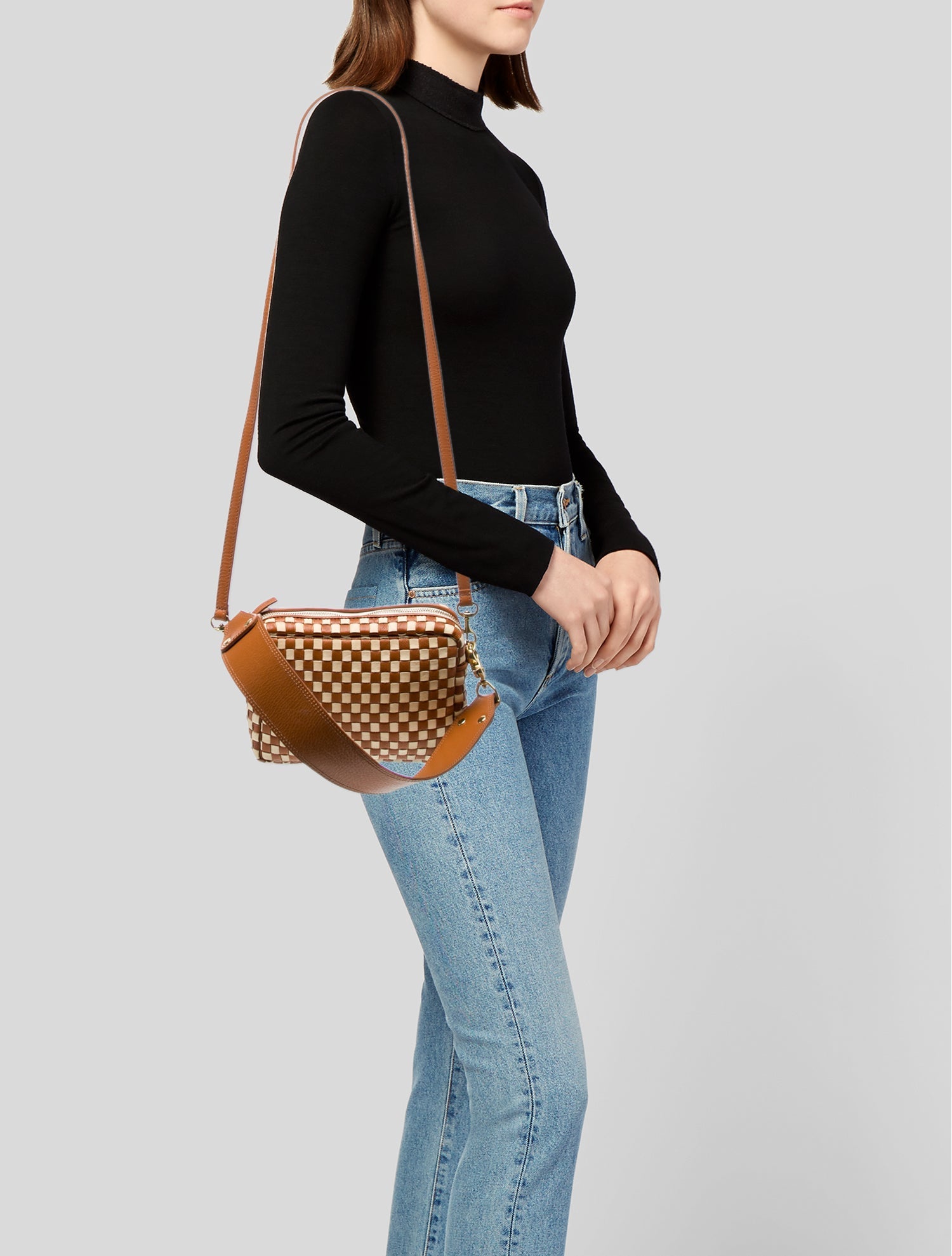 Clare V. Leather Top Handle Bag