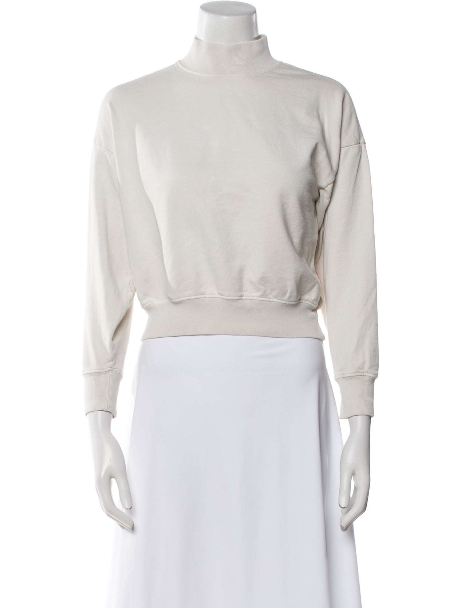 Clare V. Mock Neck Three-Quarter Sleeve Sweatshirt
