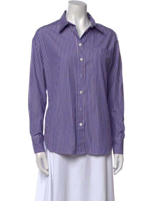 Clare V. Striped Long Sleeve Button-Up Top