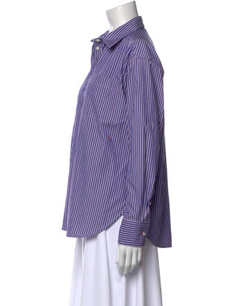 Clare V. Striped Long Sleeve Button-Up Top