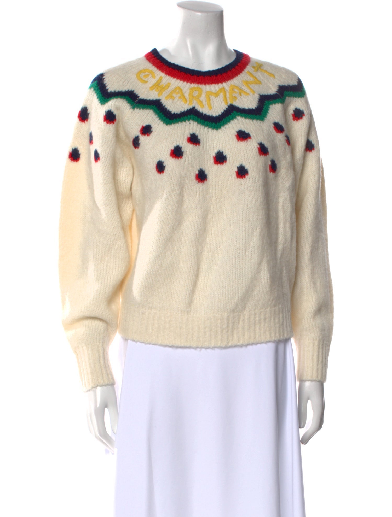 Clare V. Printed Crew Neck Sweater w/ Tags