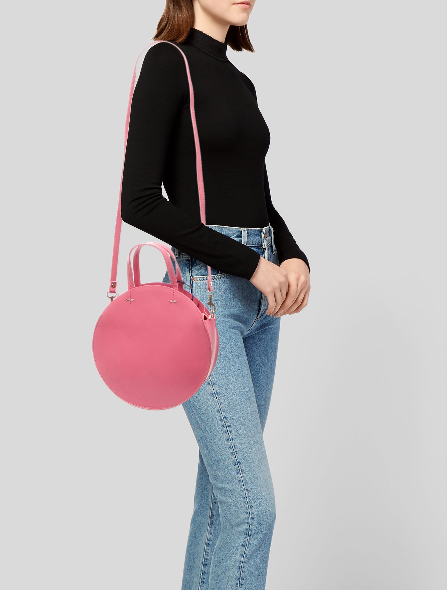 Clare V. Leather Top Handle Bag