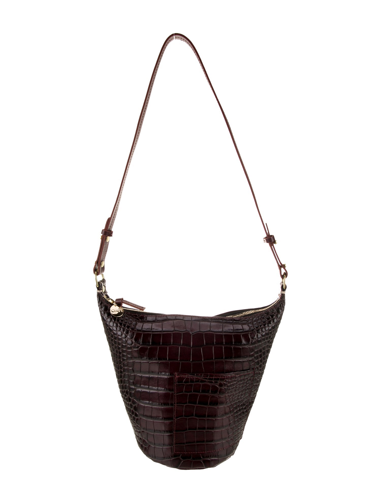 Clare V. Embossed Leather Shoulder Bag