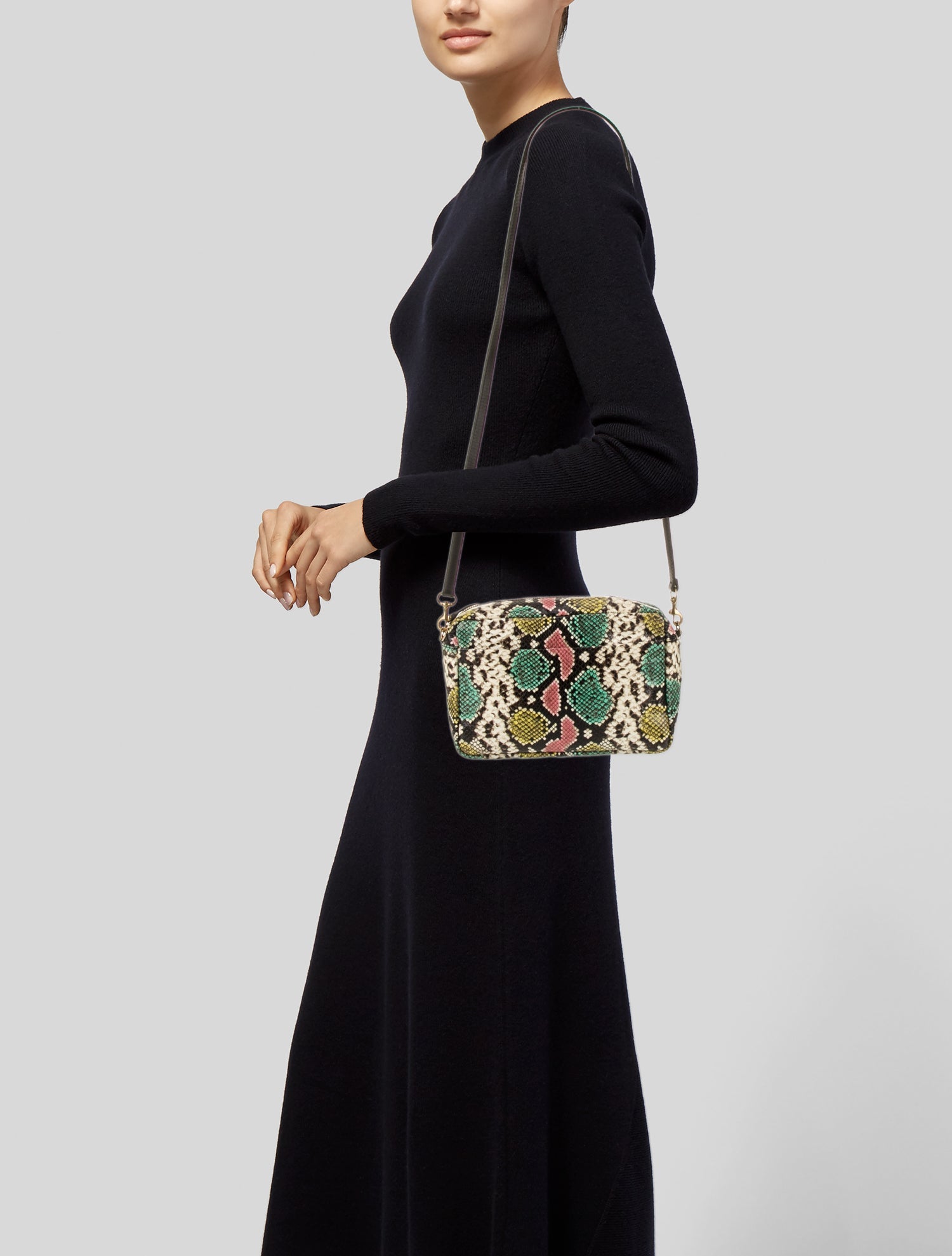 Clare V. Embossed Leather Crossbody Bag