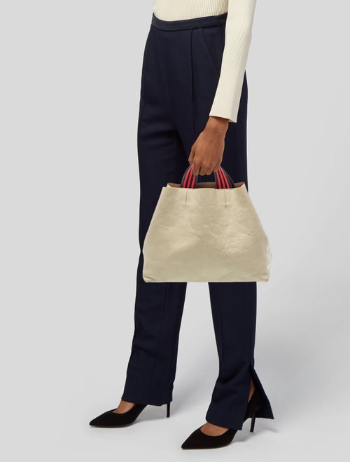 Clare V. Leather Top Handle Bag