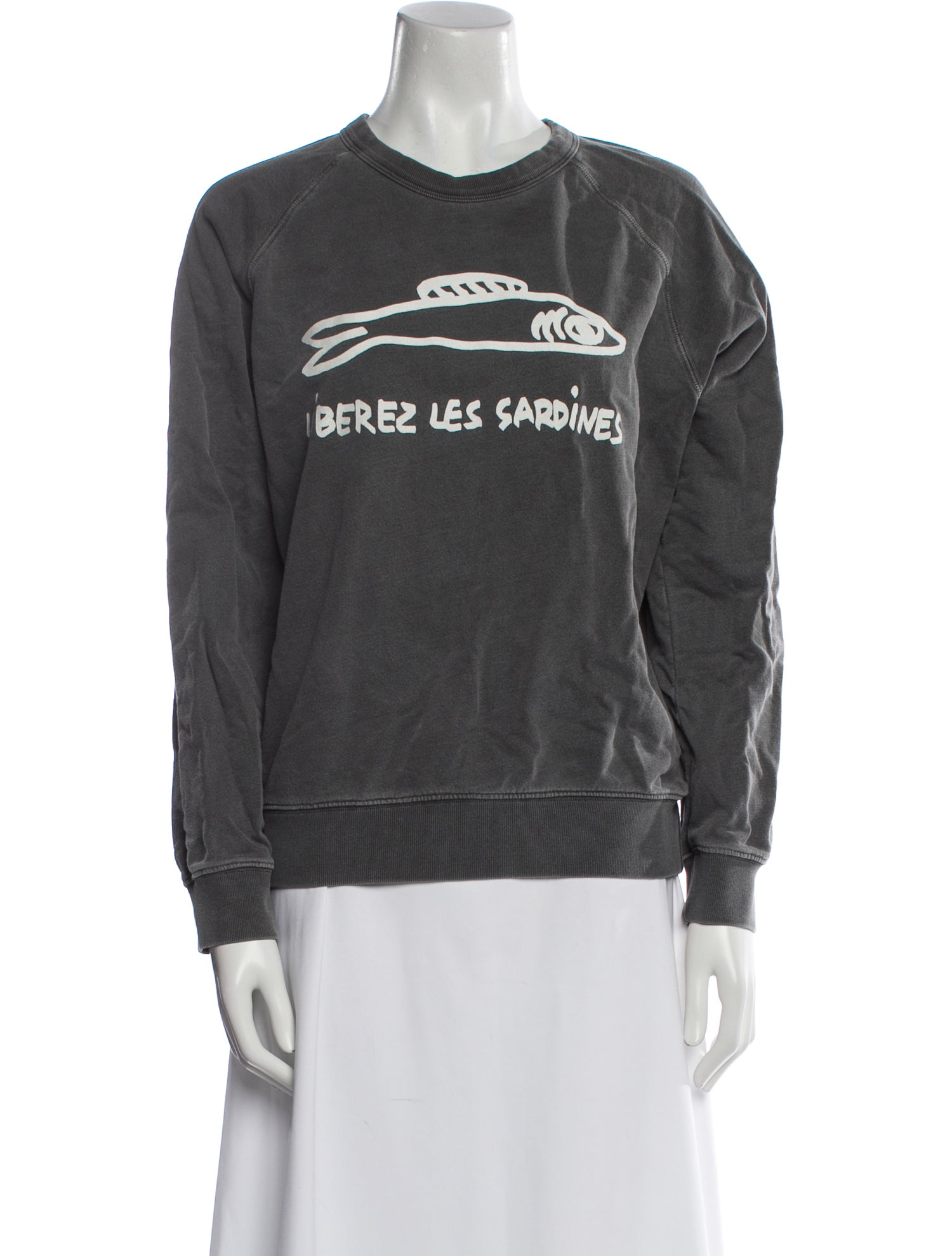 Clare V. Graphic Print Crew Neck Sweatshirt