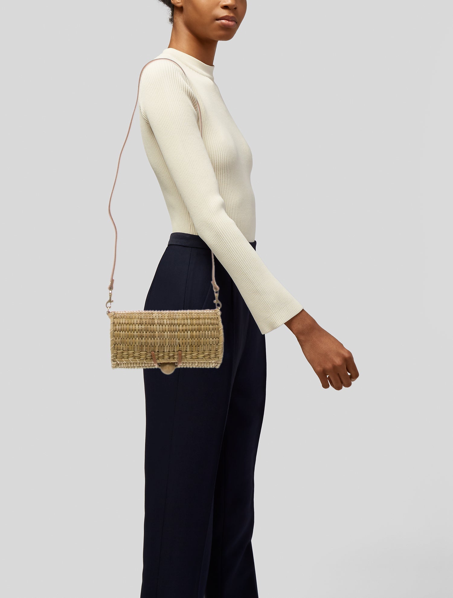 Clare V. Straw Crossbody Bag