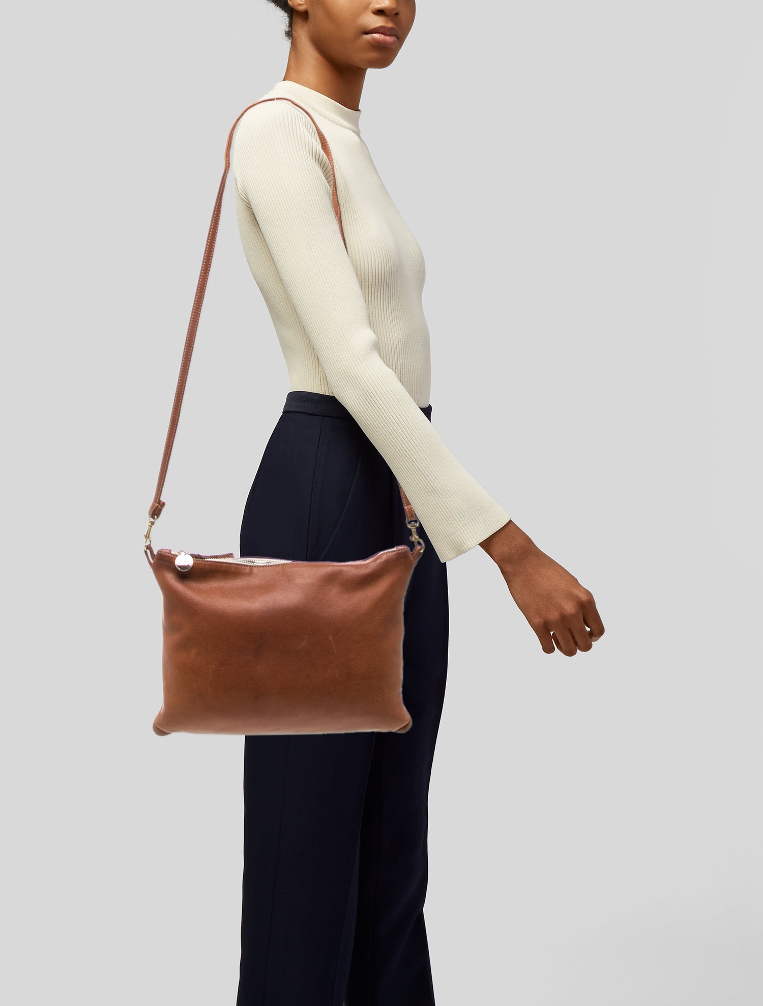 Clare V. Leather Messenger Bag