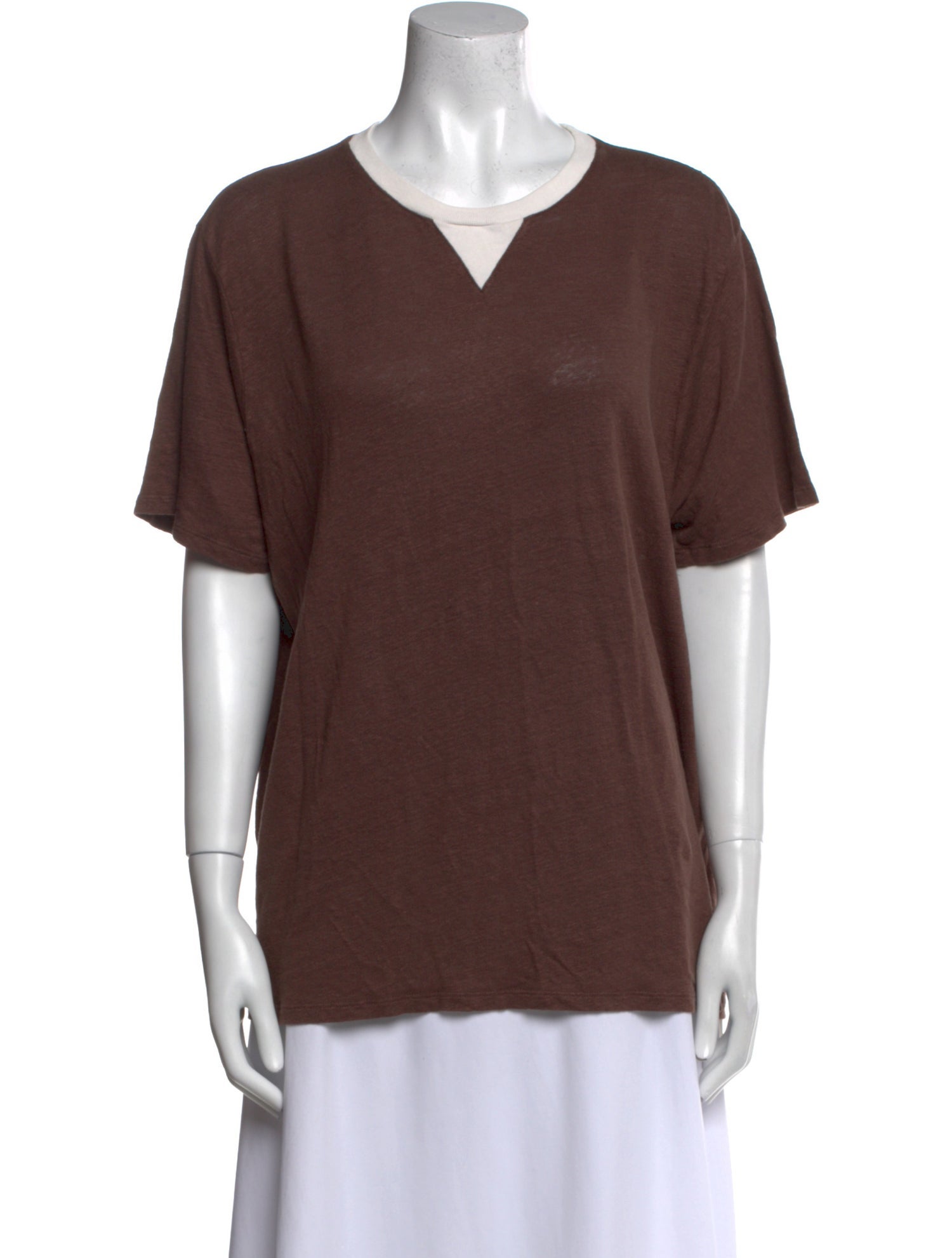 Clare V. Linen V-Neck T-Shirt