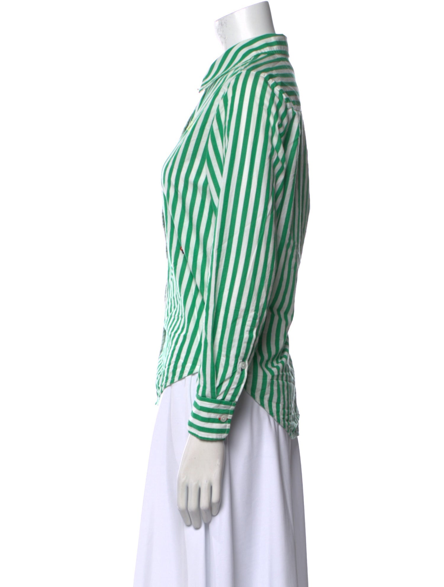 Clare V. Striped Long Sleeve Button-Up Top