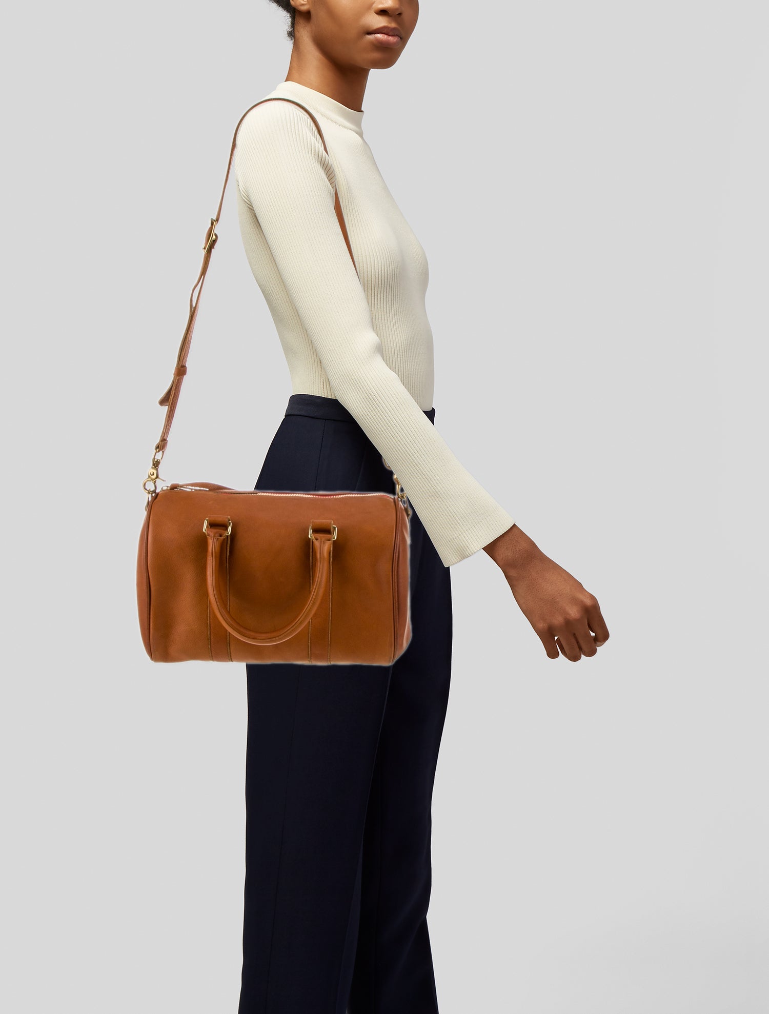 Clare V. Leather Top Handle Bag