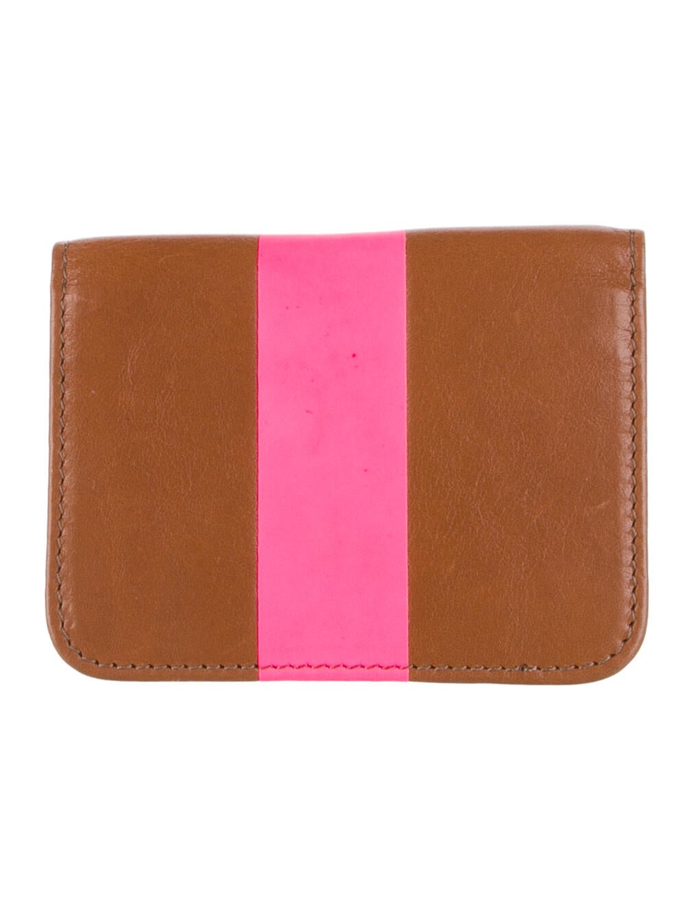 Clare V. Leather Colorblock Pattern Wallet