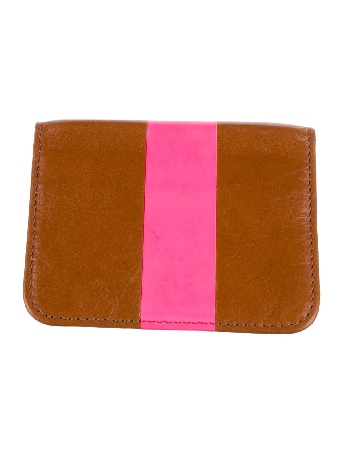 Clare V. Leather Colorblock Pattern Wallet