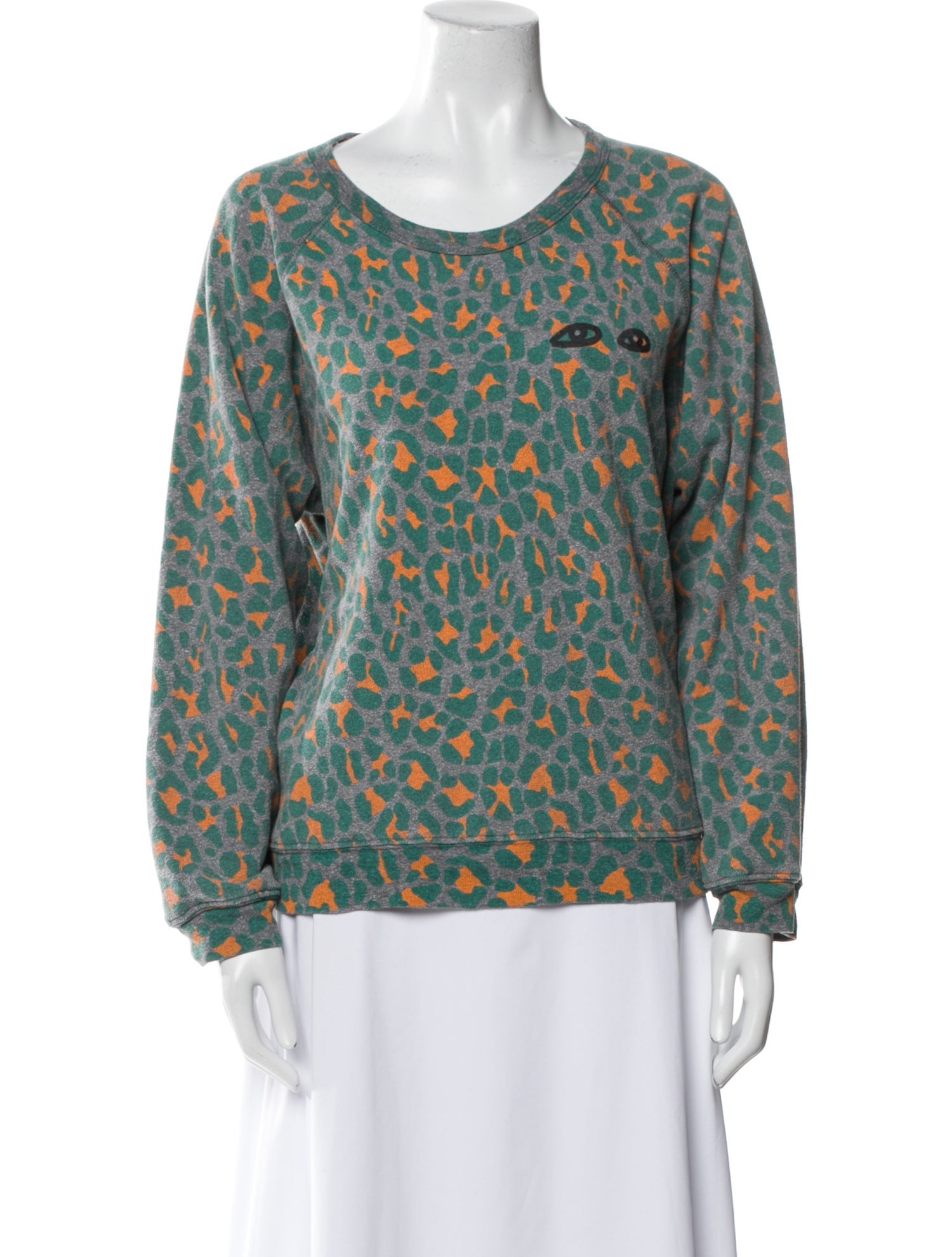 Clare V. Animal Print Scoop Neck Sweater