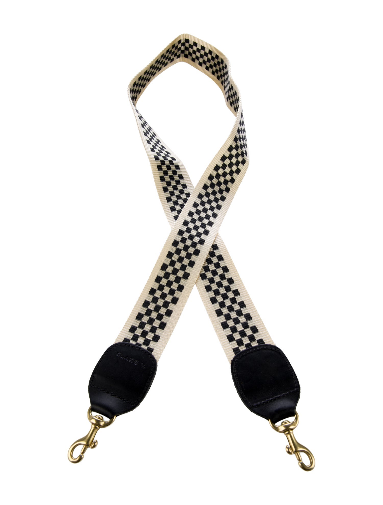 Clare V. neutral and pattern handbag strap