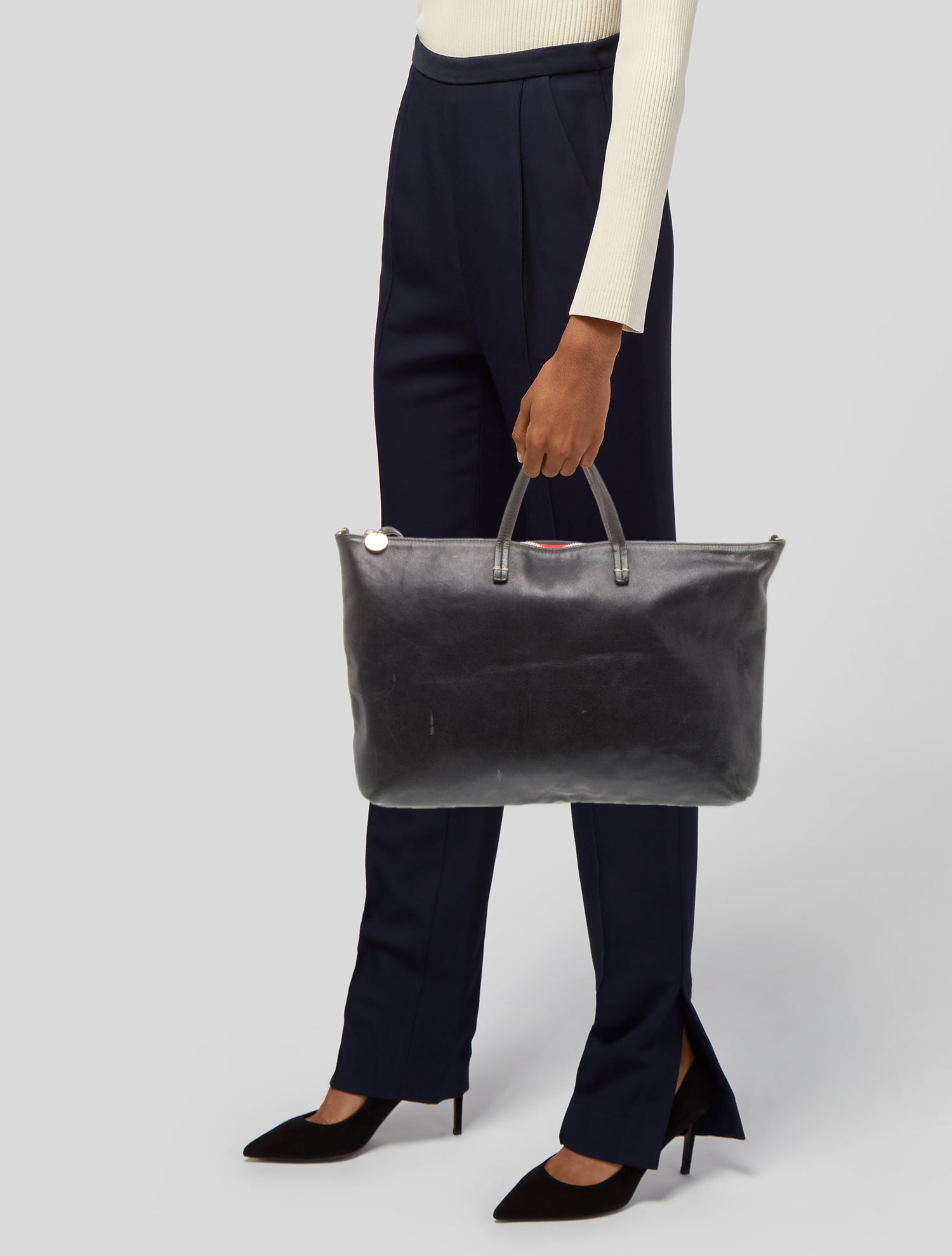 Clare V. Leather Top Handle Bag