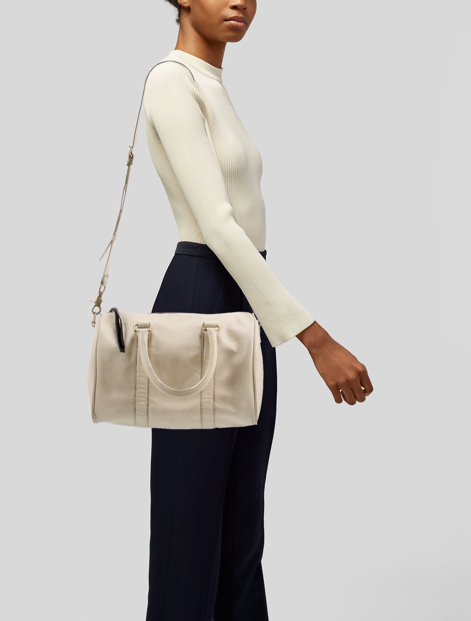 Clare V. Leather Top Handle Bag