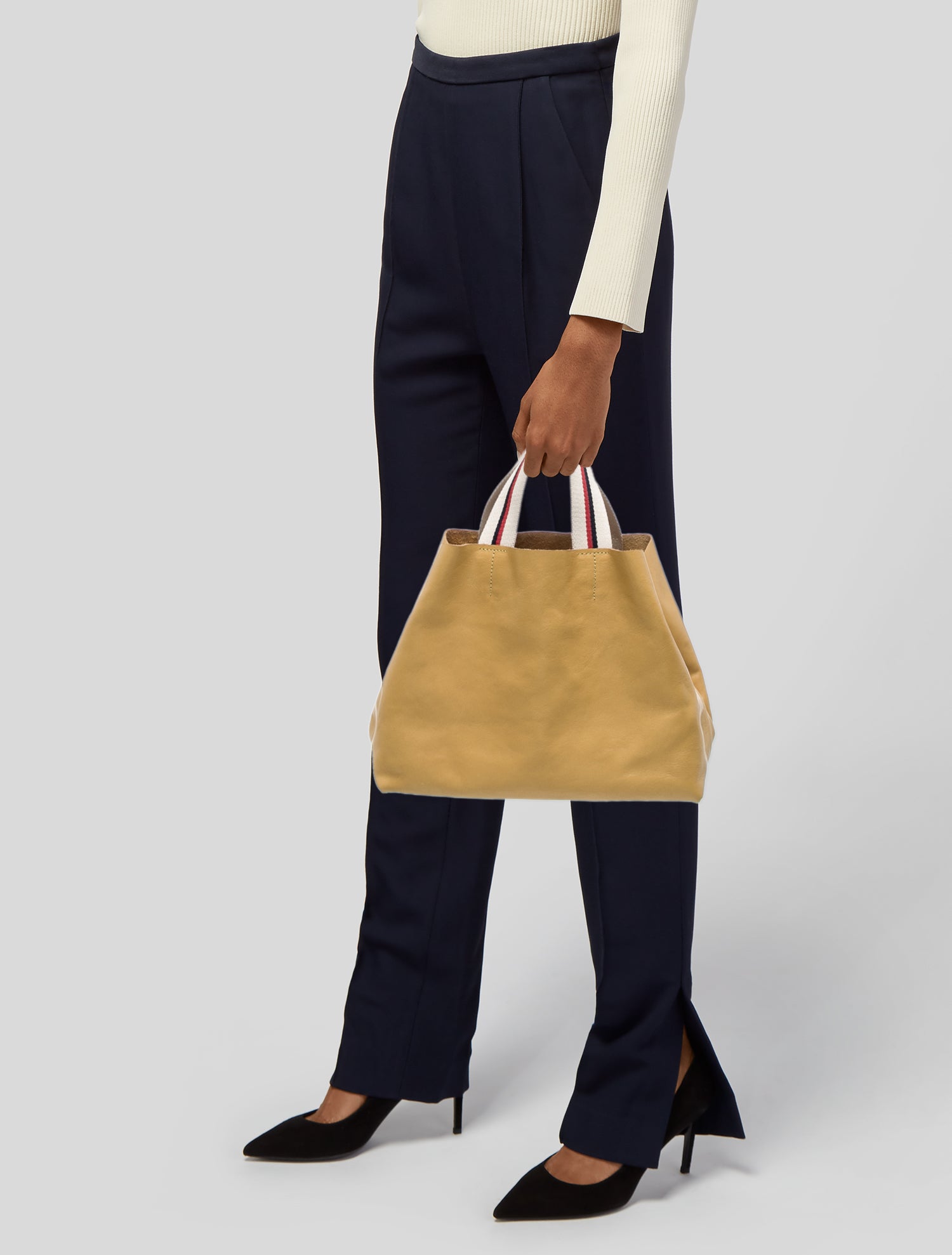 Clare V. Leather Top Handle Bag