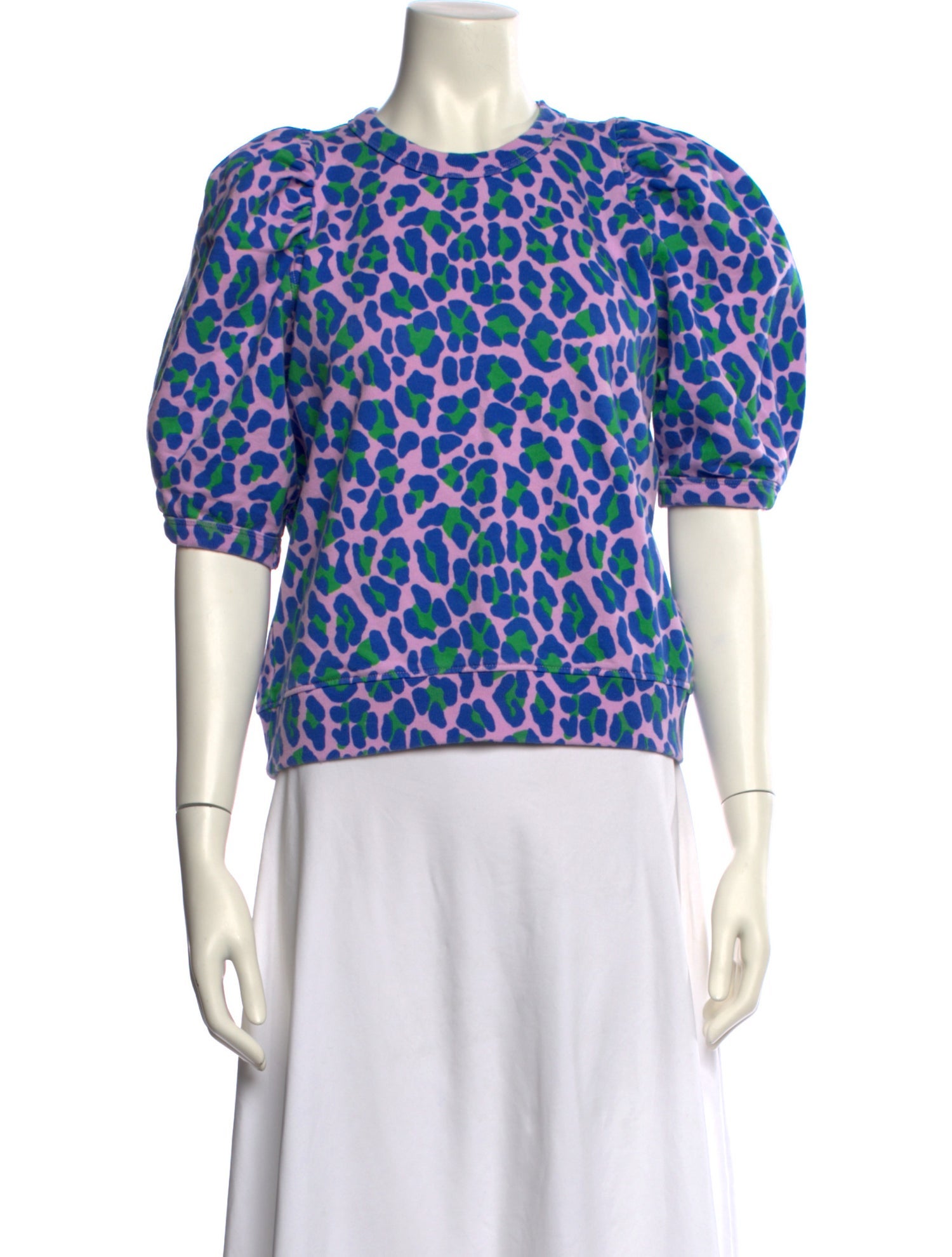 Clare V. Animal Print Crew Neck Top