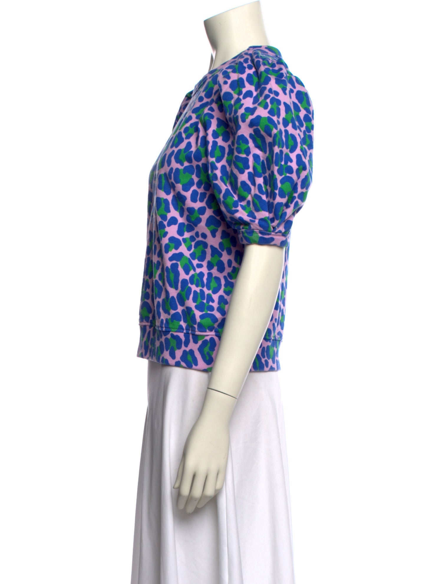 Clare V. Animal Print Crew Neck Top