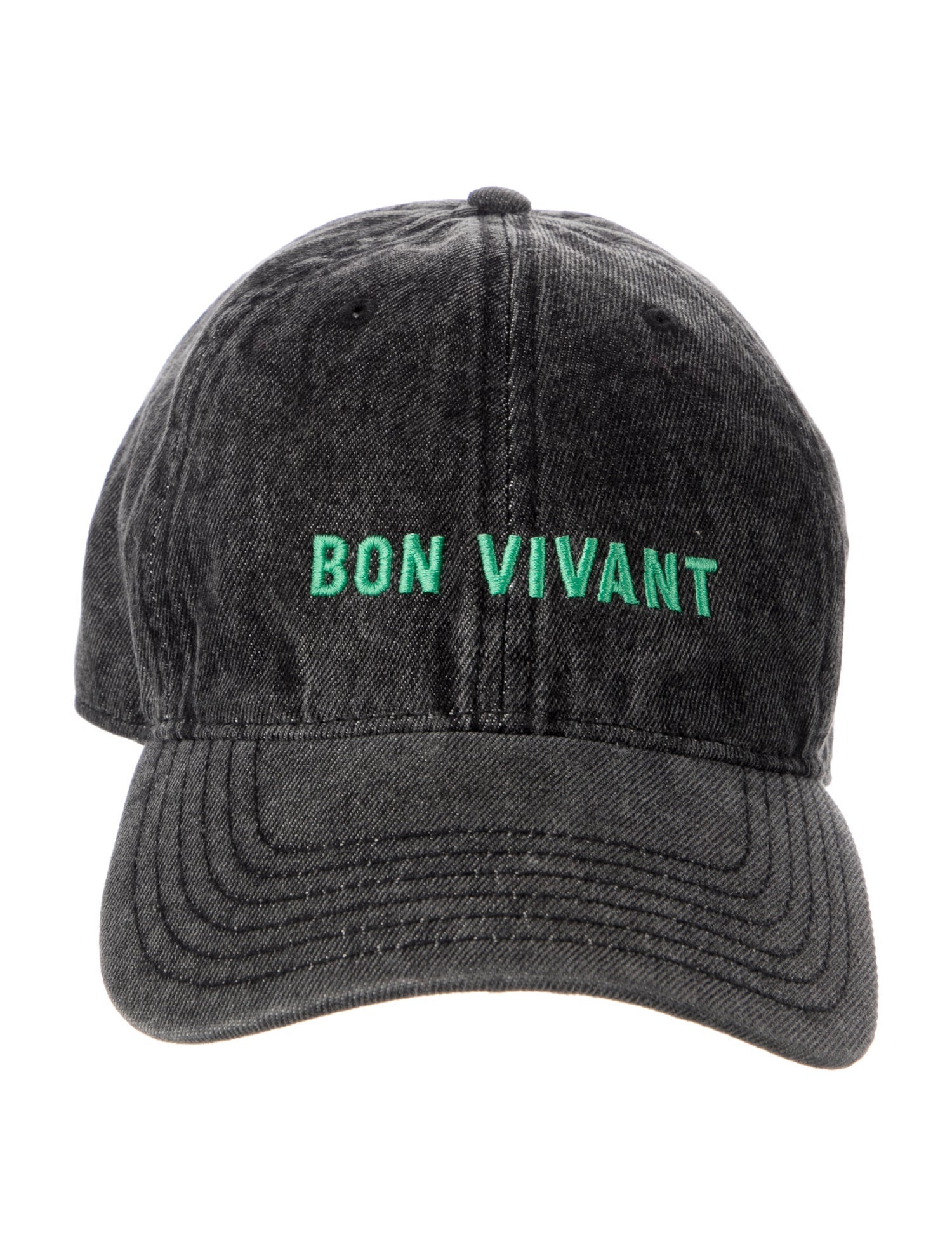 Clare V. Denim Embroidered Baseball Hat