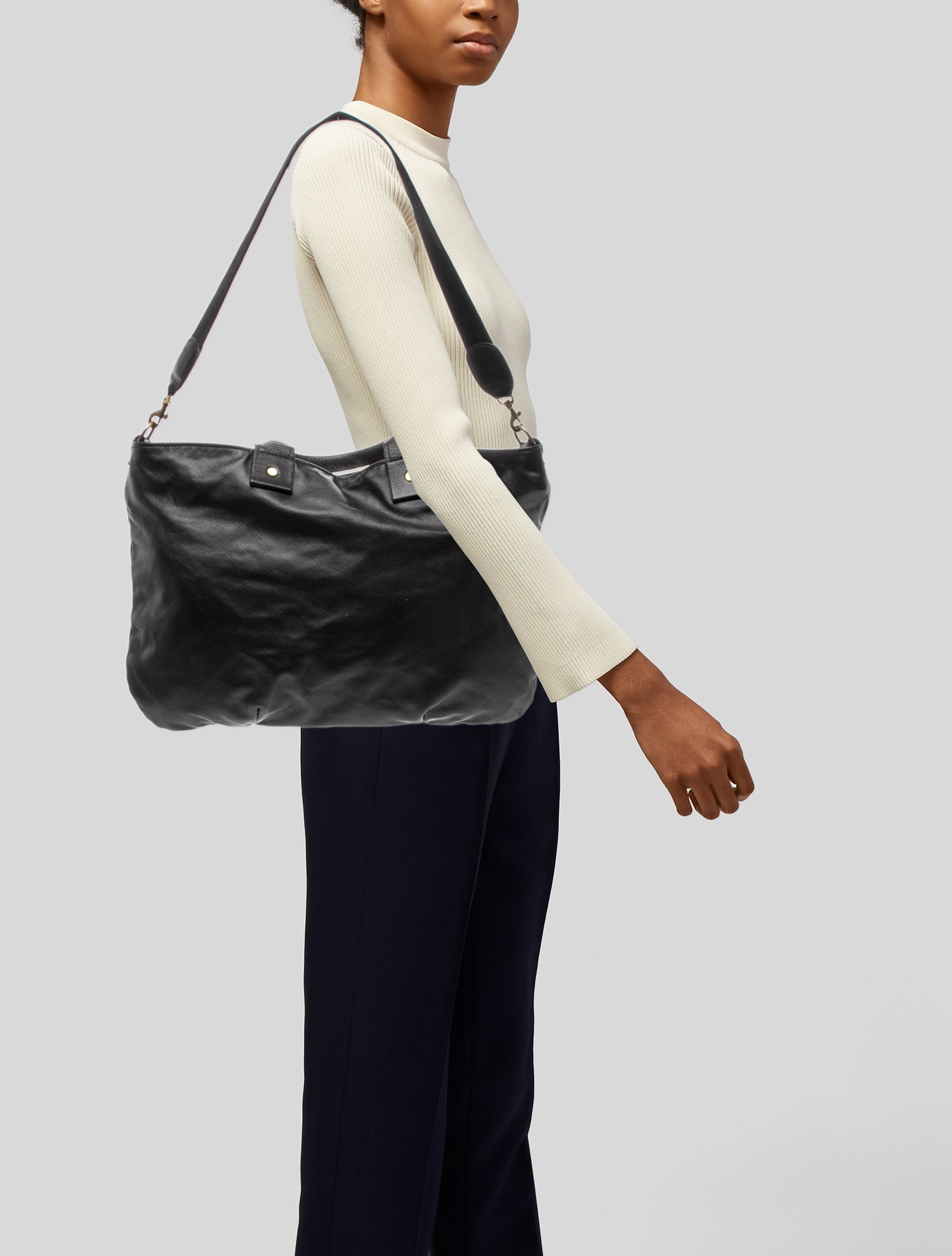 Clare V. Leather Top Handle Bag