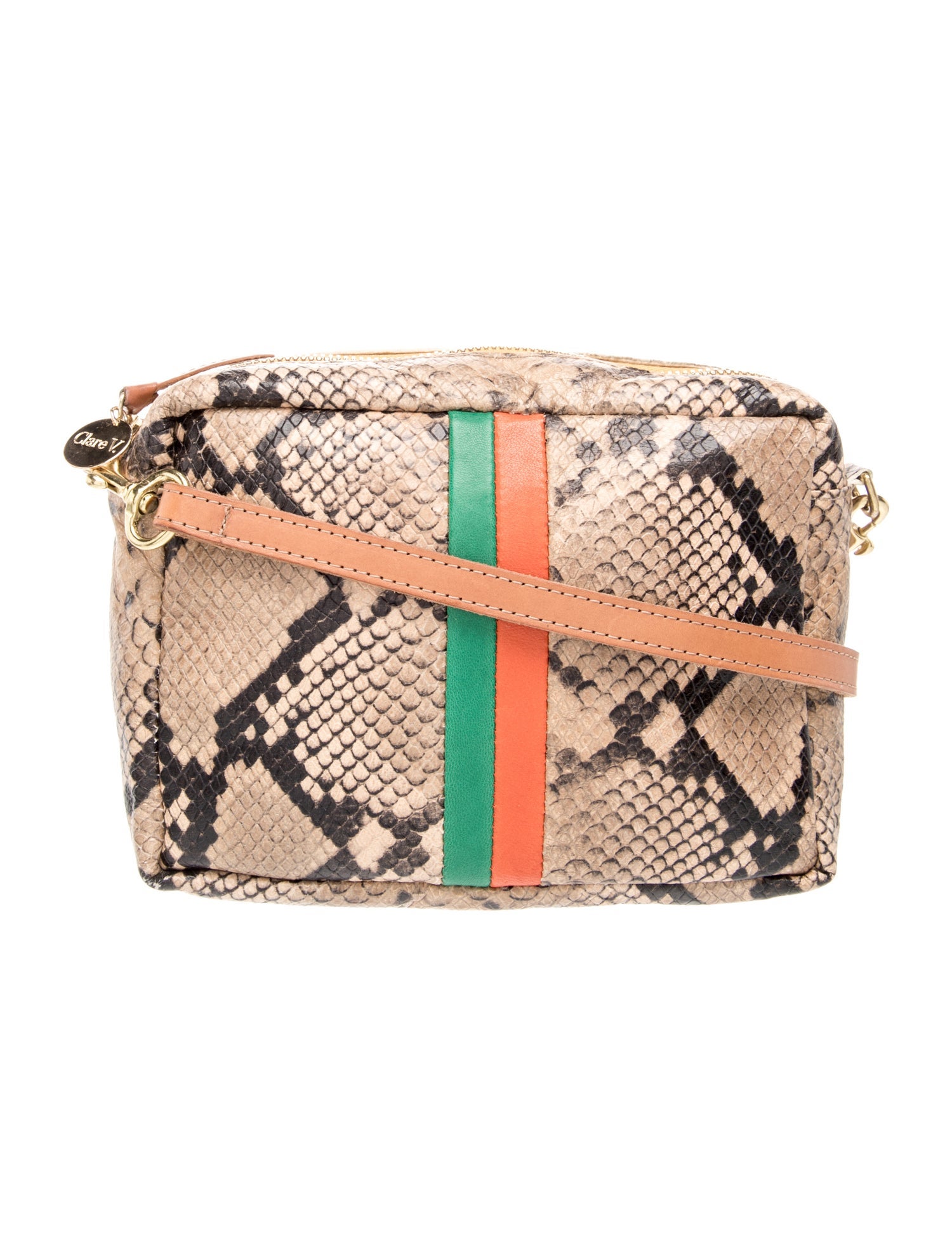 Clare V. Embossed Leather Crossbody Bag