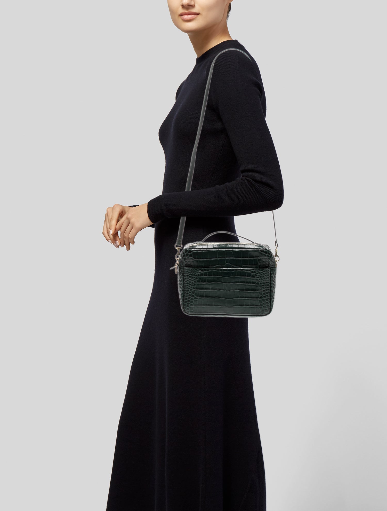 Clare V. Embossed Leather Crossbody Bag