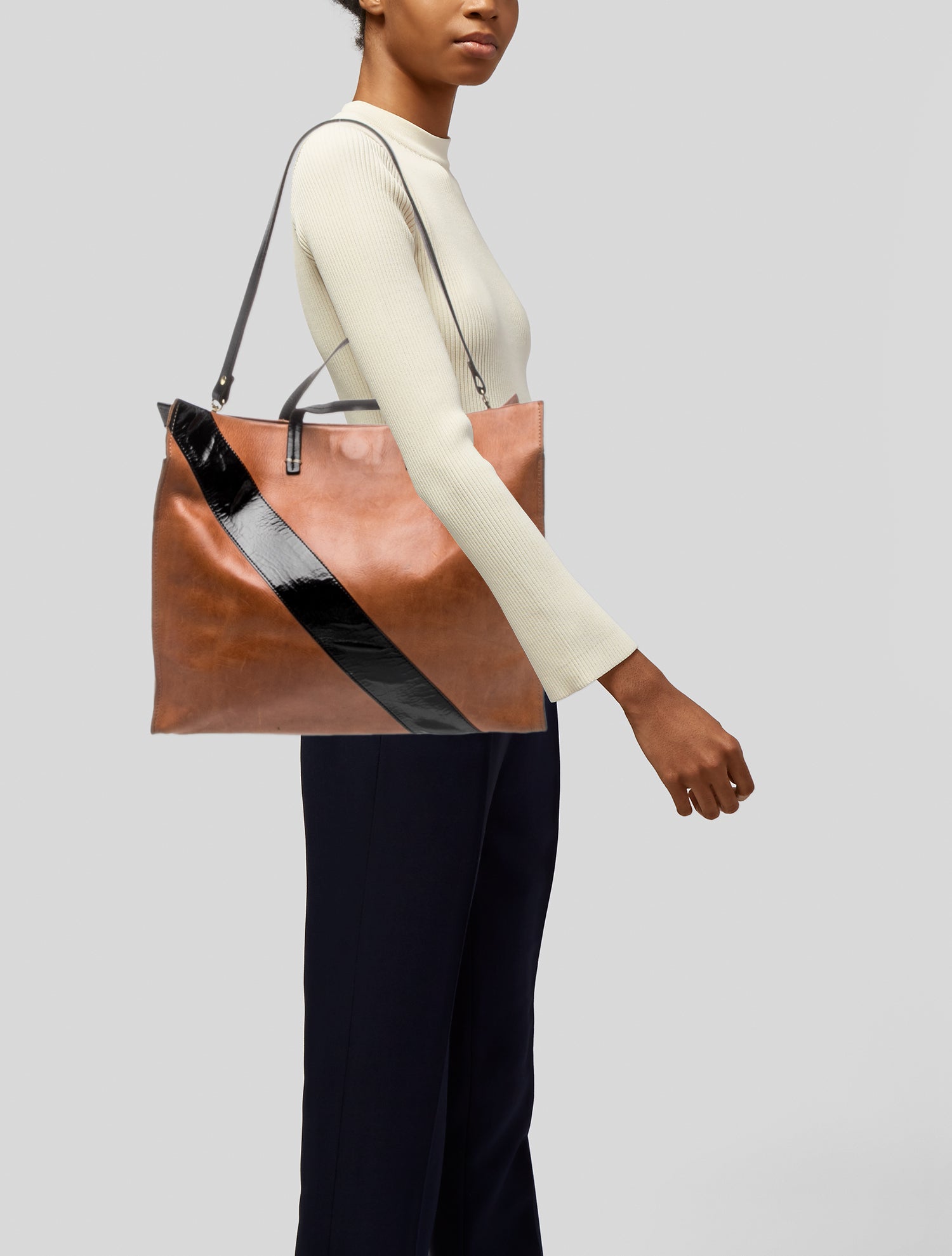 Clare V. Leather Top Handle Bag