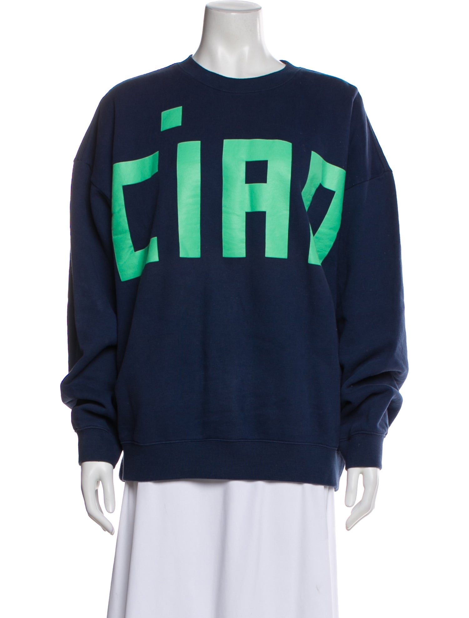 Clare V. Graphic Print Crew Neck Sweatshirt