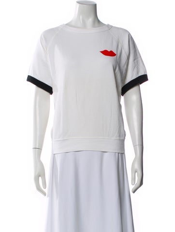 Pre-owned Clare V Graphic Print Crew Neck T-shirt In White