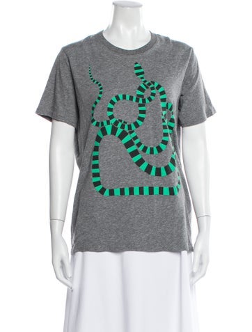 Pre-owned Clare V Graphic Print Crew Neck T-shirt In Gray