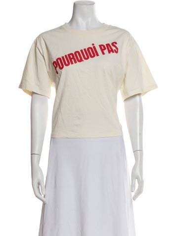 Pre-owned Clare V Graphic Print Crew Neck T-shirt In Neutral