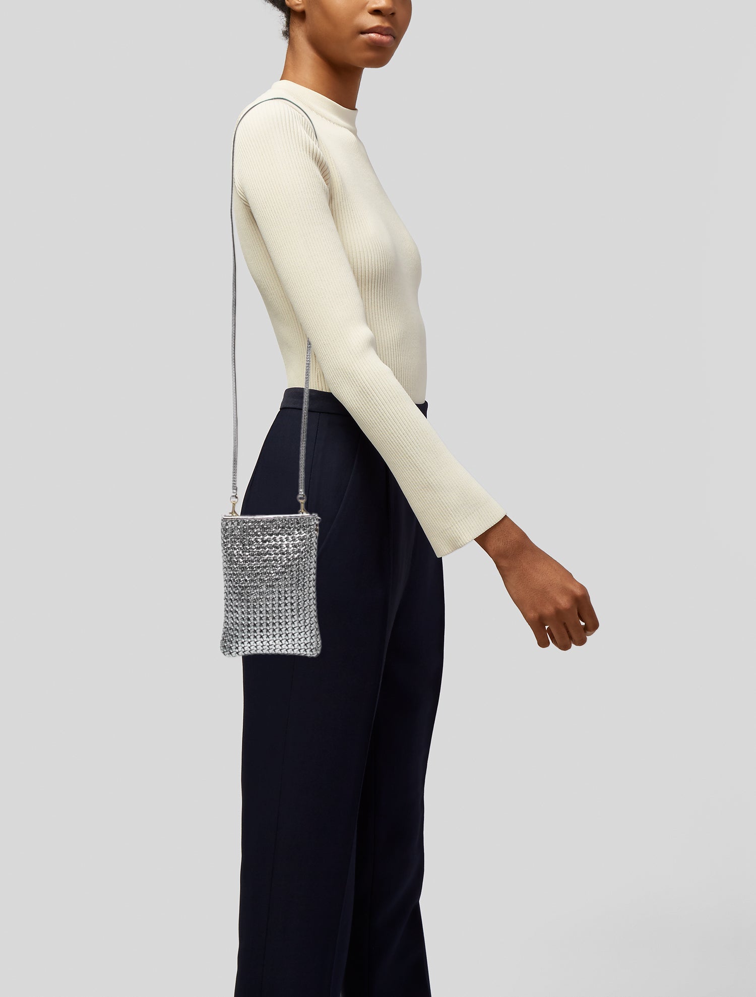 Gucci GG Denim Jackie 1961 Wallet On Chain - Blue Crossbody Bags
