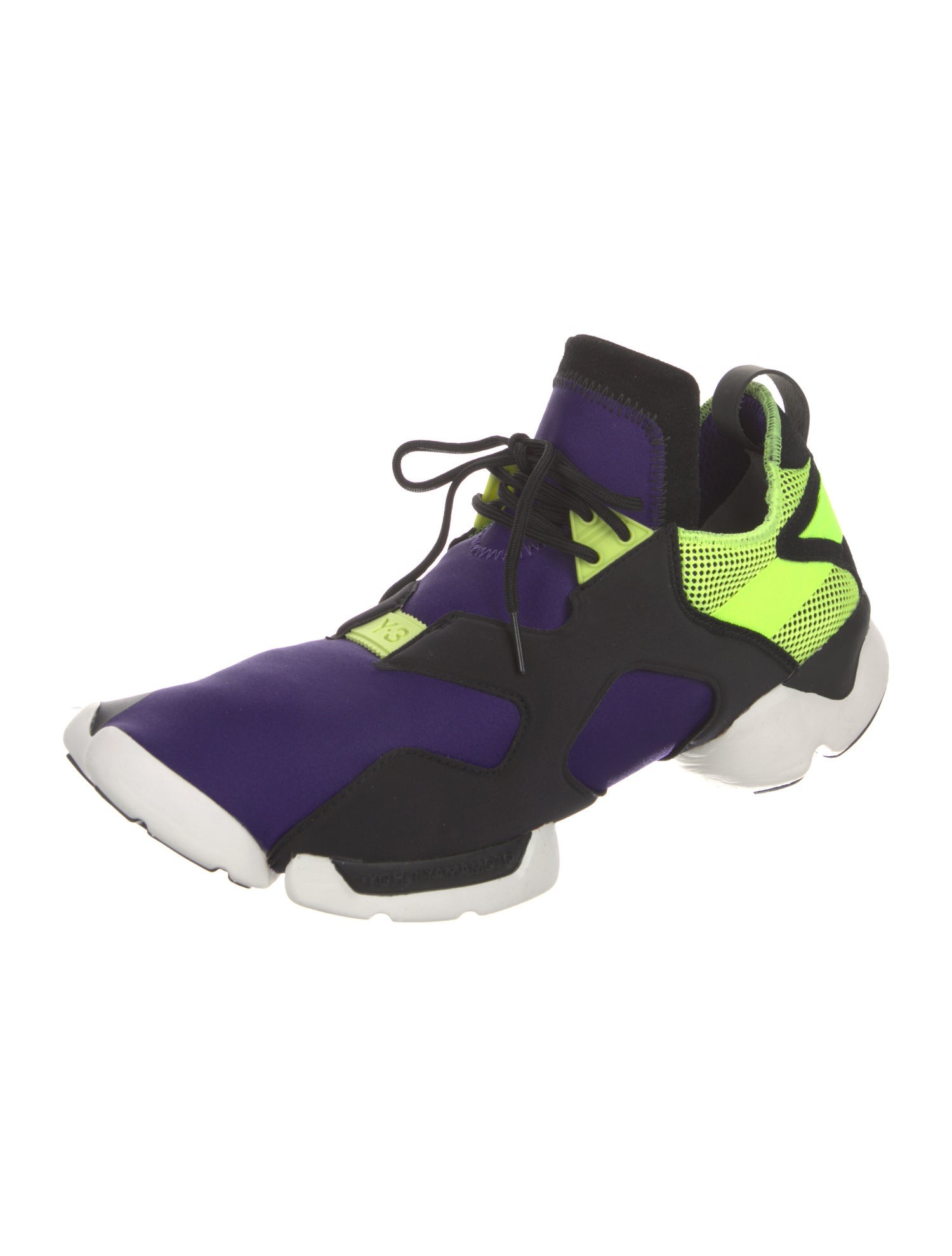Y-3 Mesh Colorblock Pattern Athletic Sneakers