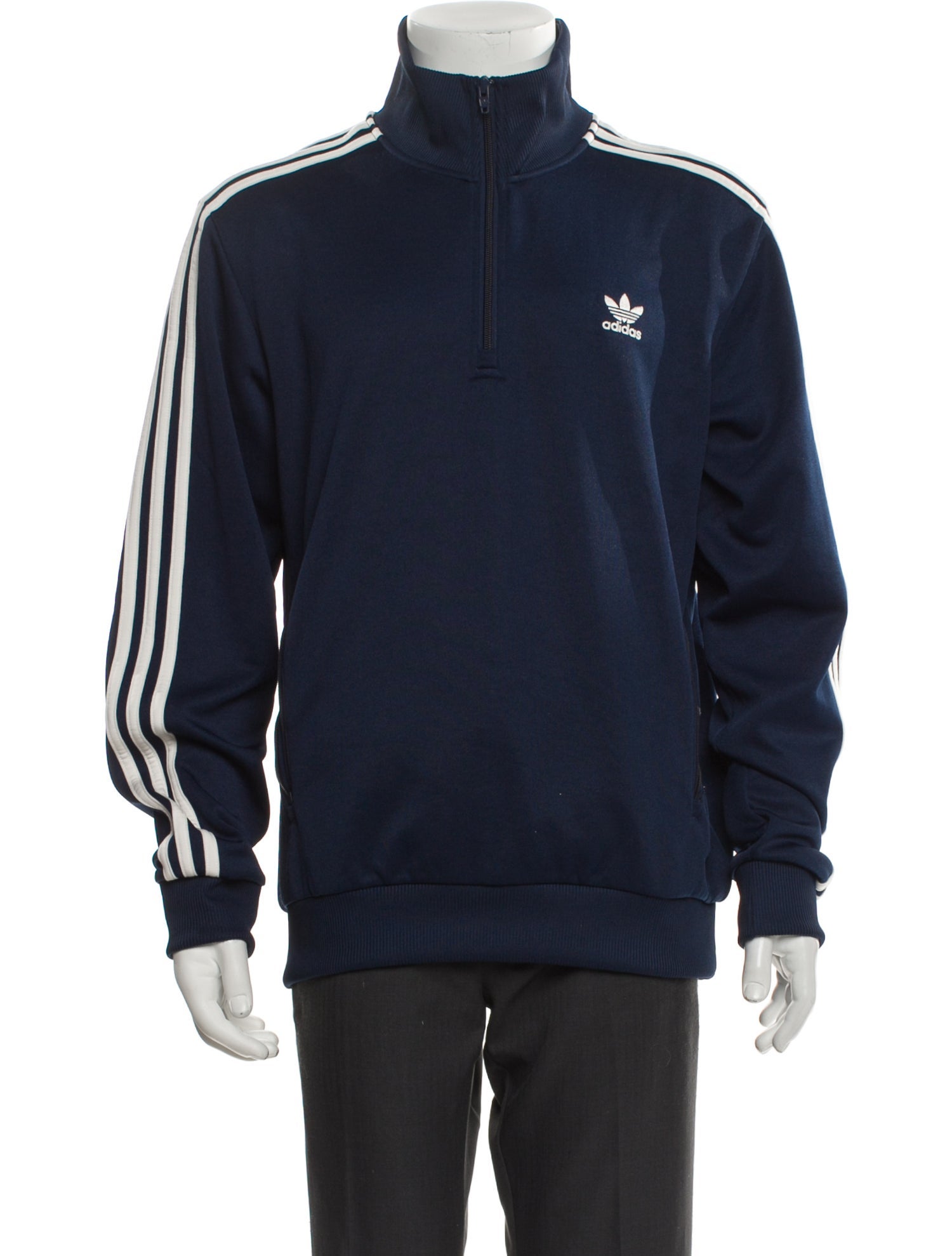 Adidas Signature Logo Striped Windbreaker