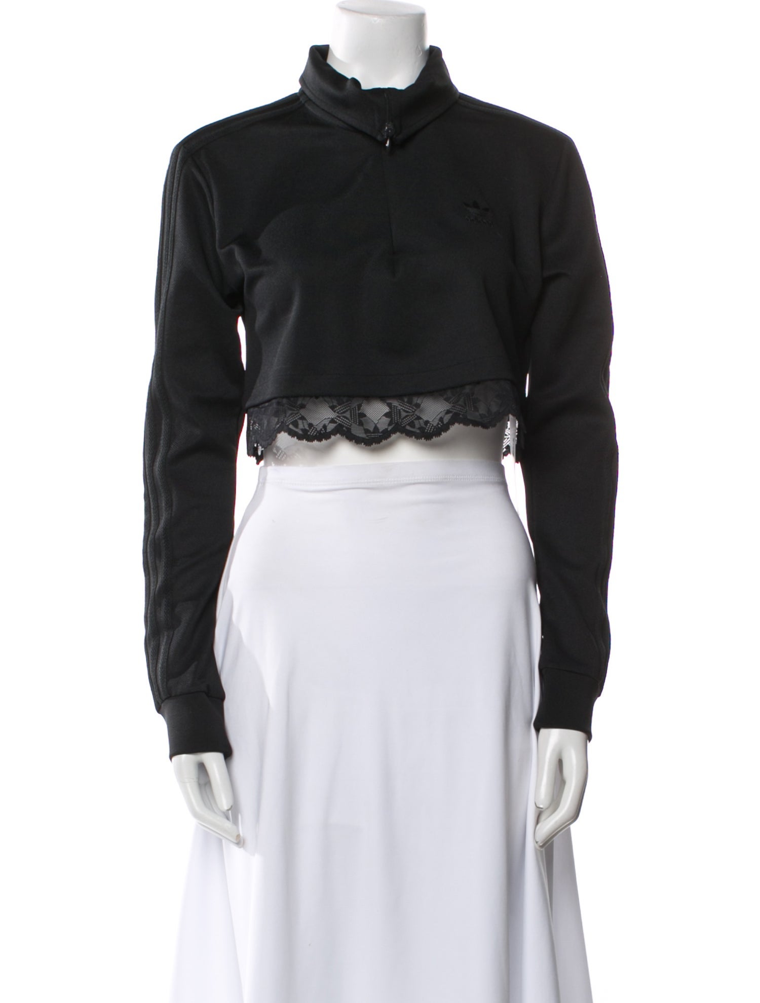 Adidas Mock Neck Long Sleeve Crop Top