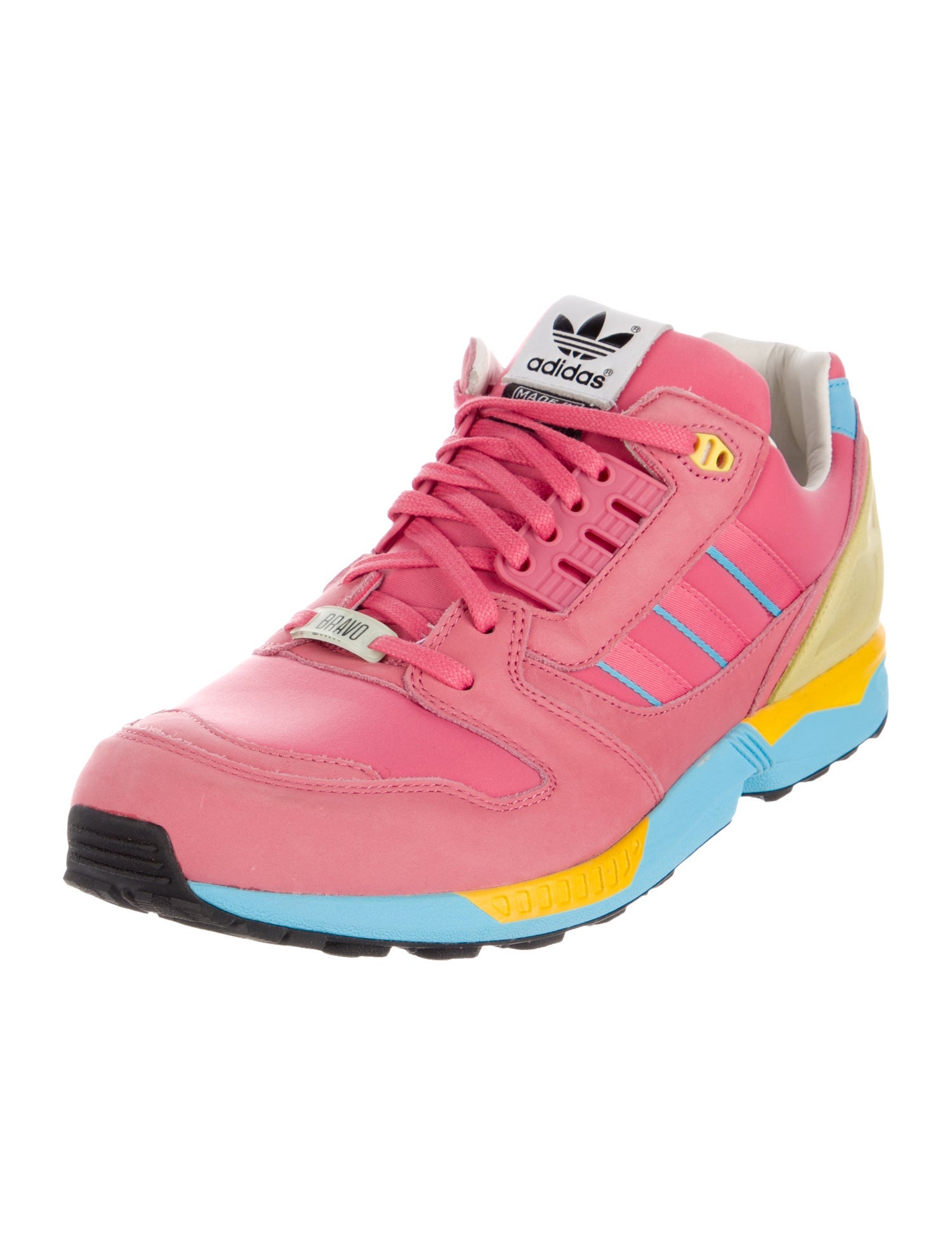 Adidas Leather Colorblock Pattern Athletic Sneakers